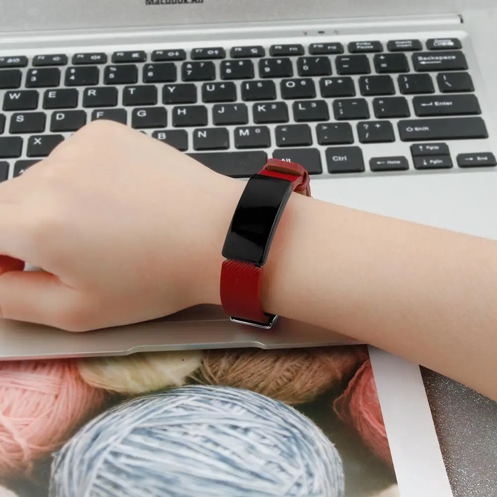 Для Fitbit Inspire/Inspire HR Band для женщин и мужчин кожаный квадратный узор ремешок