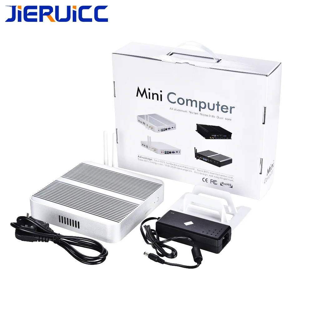 Мини пк с windows 10 64 битный двухъядерный безвентиляторный мини 4 * usb3.0 hdmi + vga двойным