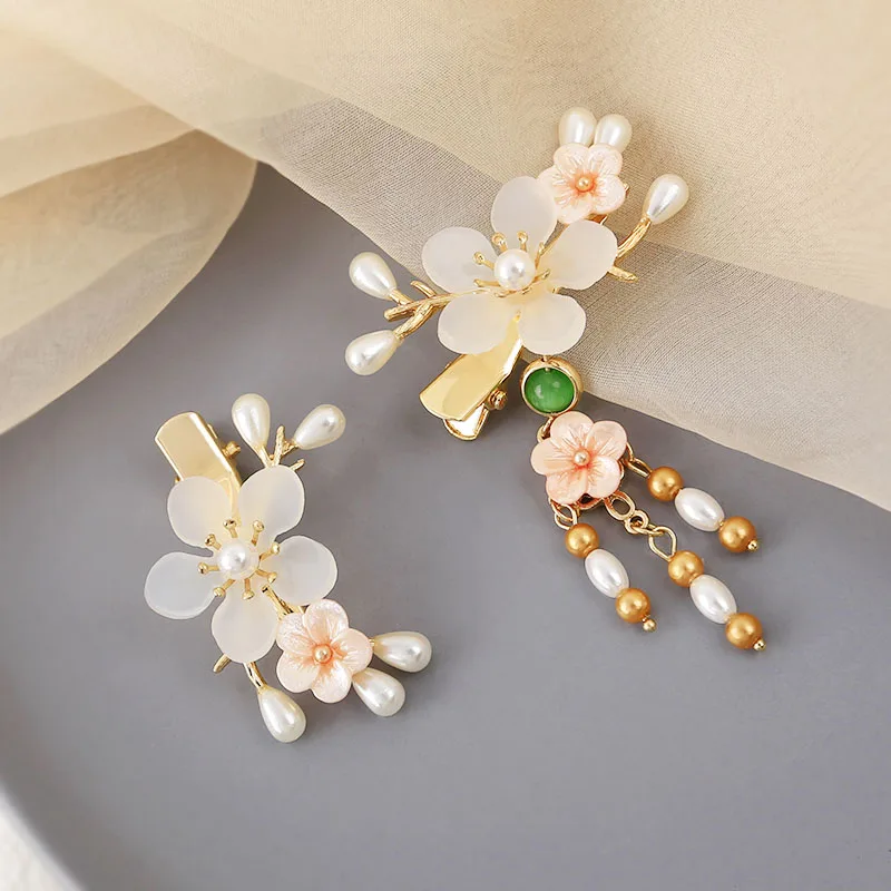 Женская заколка для волос элегантная полимерная в винтажном стиле Бохо с цветами