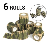 6 rolls outdoor camouflage tape camo wrap self adhesive tapes protective non woven fabric stretch bandage