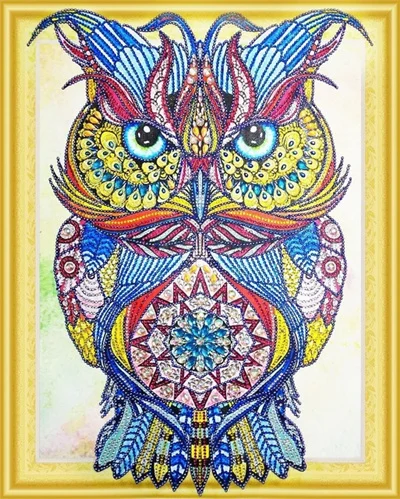 

2019 new 5D DIY Special Shaped Diamond Painting Cross stitch Diamond Embroidery Owl Picture Of Rhinestones Home Decor 40x50cm