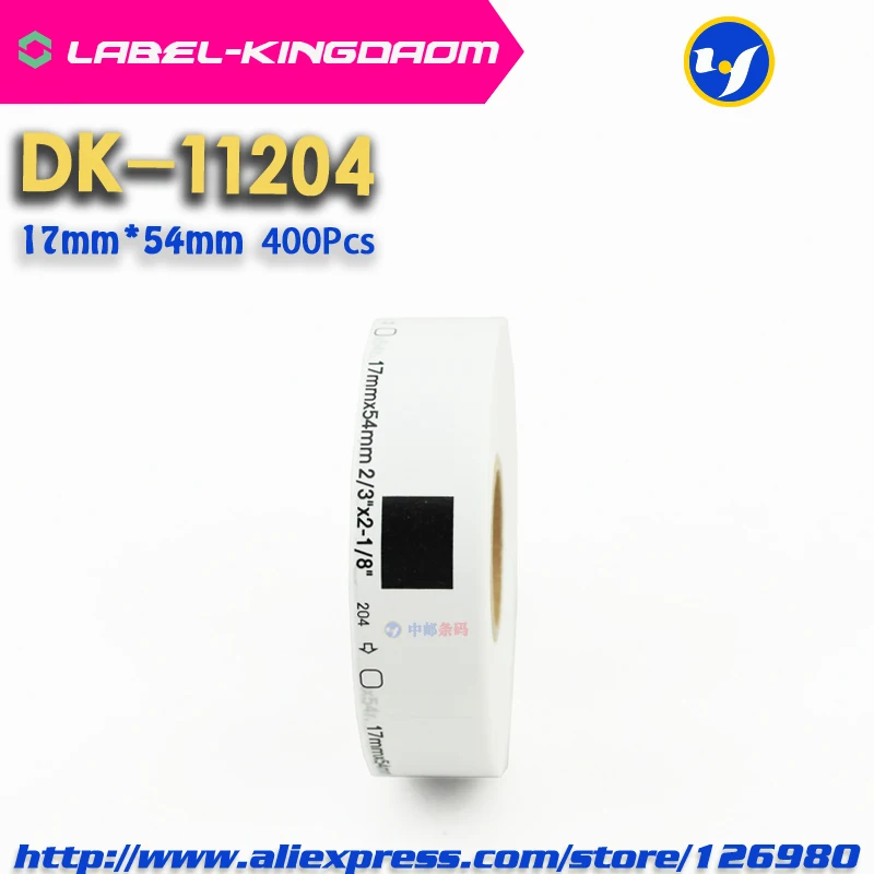 8 Рулонов Совместимый DK-11204 этикетка 17 мм * 54 совместимый для принтера Brother