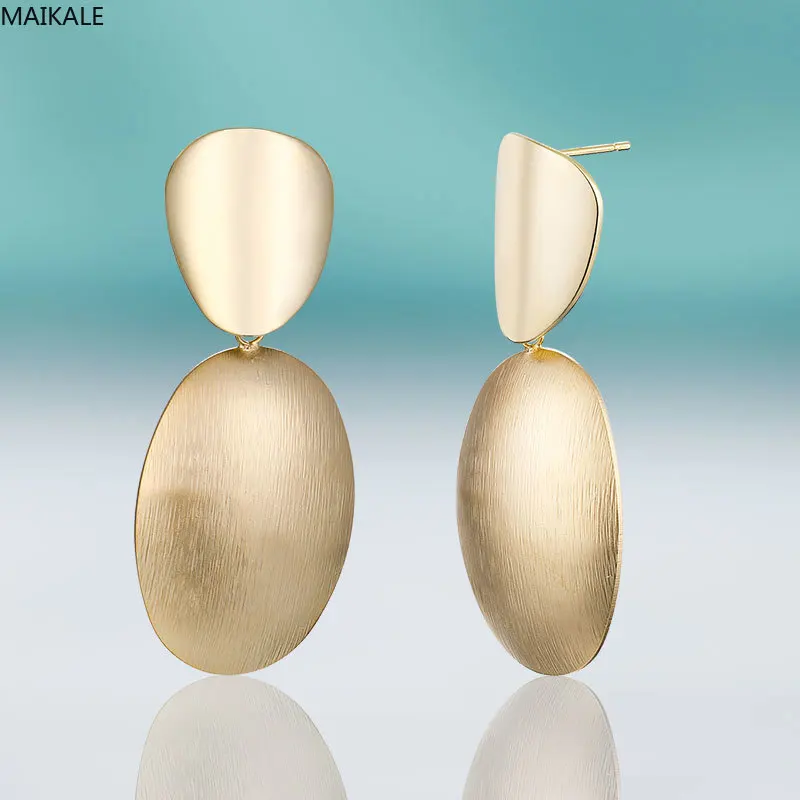 Женские Висячие серьги MAIKALE золотистые серьги-подвески гипоаллергенные овальные