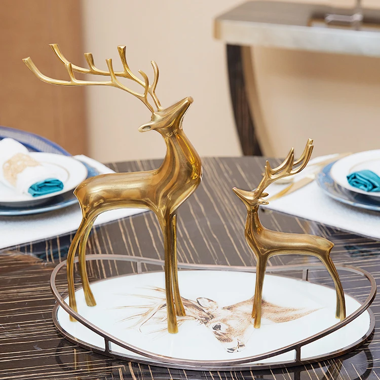 

Современные украшения в виде оленя, роскошные миниатюрные золотые креативные подарочные фигурки животных, Ремесла, Декор для гостиной, дом...