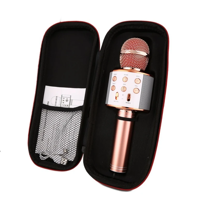 

WS858 Bluetooth Wireless Microphone Karaoke Handheld Microphone USB KTV Player Bluetooth Mic Speaker Record Music