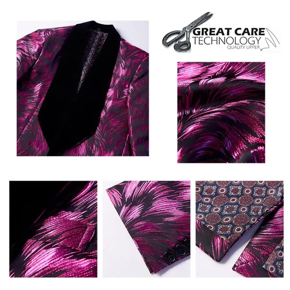 Мужской костюм из 3 предметов (пиджак + жилет брюки) жаккардовый Костюм