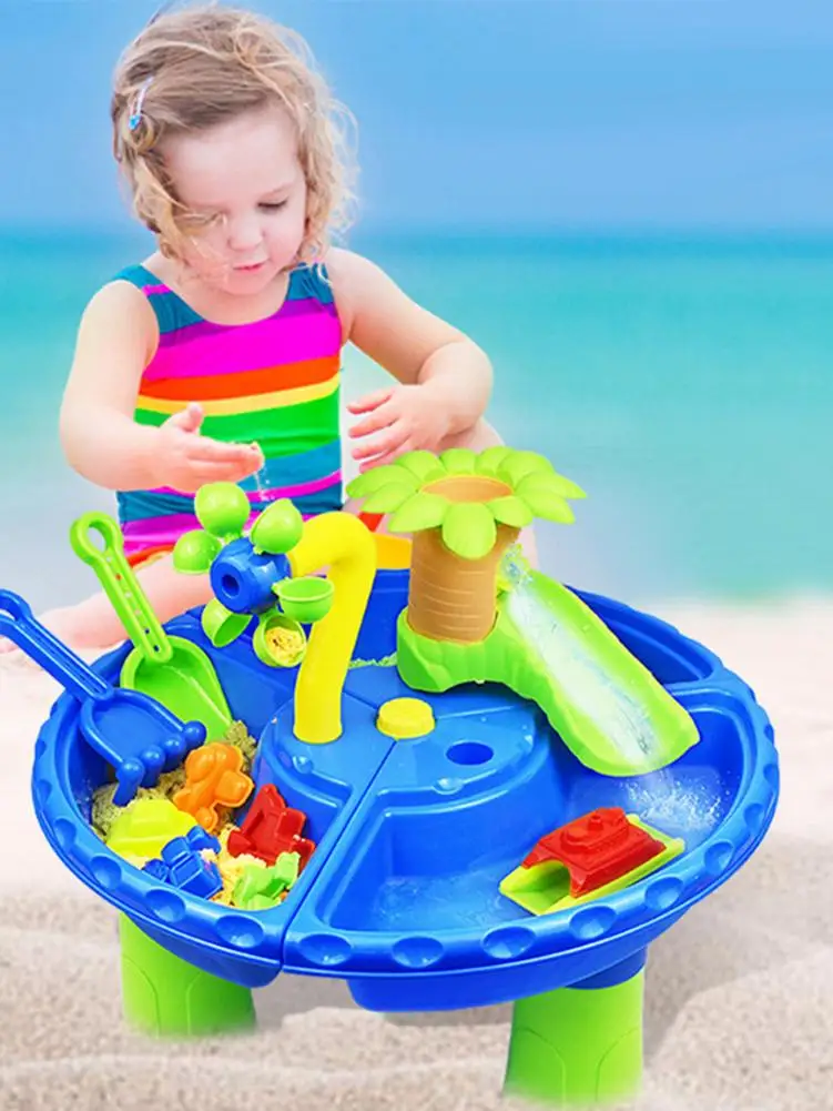 

Large Children's Beach Toys Outdoor Play Sand Table Set Baby Play Water Dredging Tools Play House Toys For Kids
