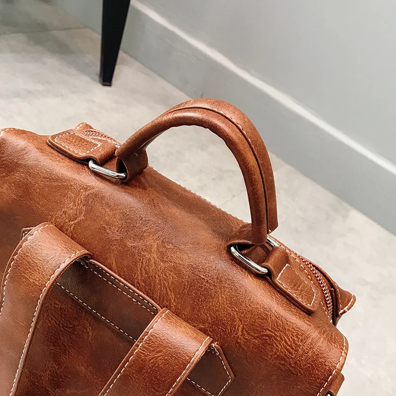 Женские рюкзаки из искусственной кожи сумка для колледжа винтажные женские