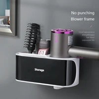 qdrr hair dryer holder blower organizer adhesive wall mounted nail free no drilling stainless steel storage stand for bathroom