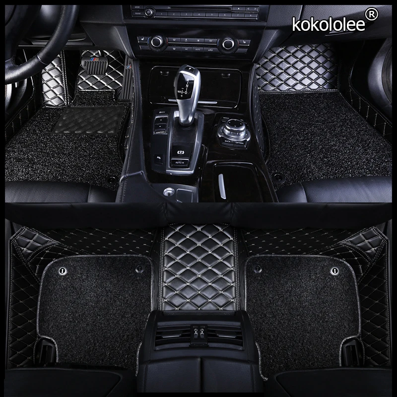 

kokololee Custom leather car floor mats For jeep grand cherokee compass commander renegade waterproof car accessories Foot mats