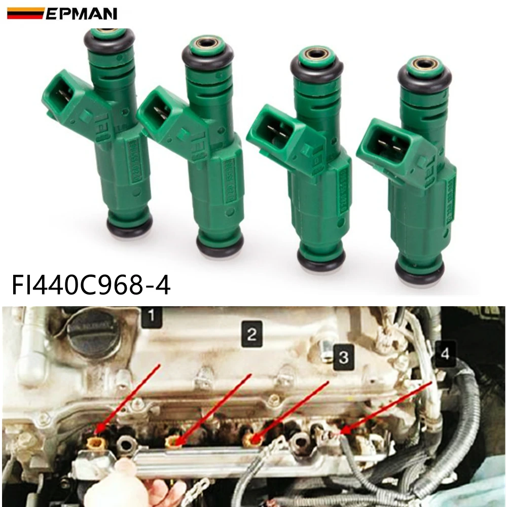 

4PCS/LOT High flow 0 280 155 968 fuel injector 440cc "Green Giant " For Volov fuel injector 0280155968 TK-FI440C968-4
