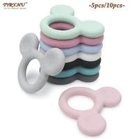 510pcs baby silicone teether food grade silicone bead pacifier clip pendant accessories baby teething teether toys mickey