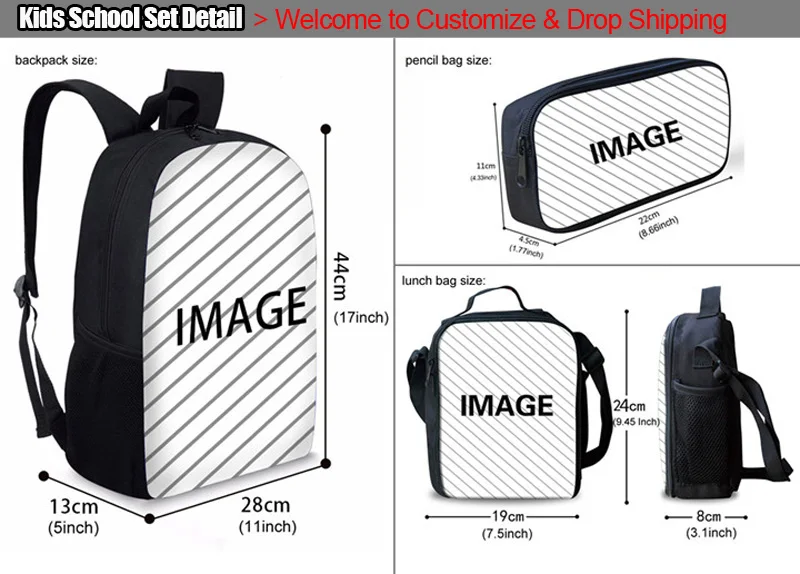 

New Water Baseball Print School Bag Sets/3PCS Student Backpack for Boys Girls Kids Rucksack Cool Bookbag Mochila Wholesale