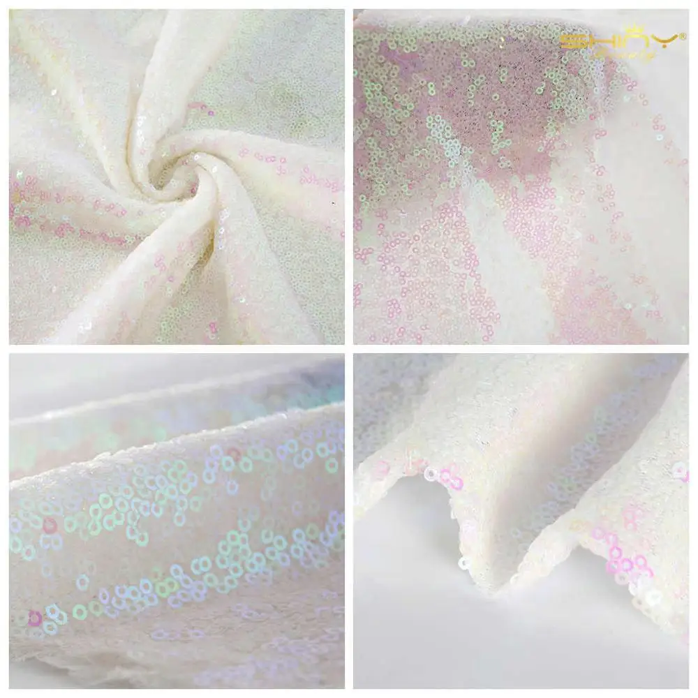 Белая круглая блестящая скатерть ShinyBeauty 5ft change для вечеринки R|sparkle tablecloth|table cloth
