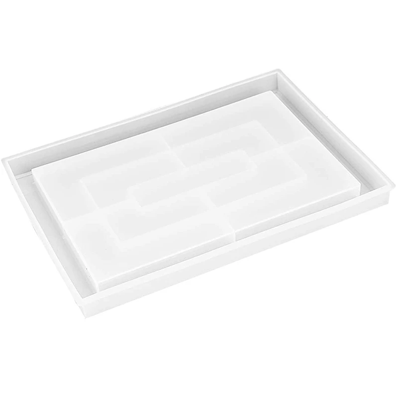 

Resin Mold Silicone, Large Rectangle Rolling Tray Molds for Epoxy Resin, Resin Serving Board Mold with Edges