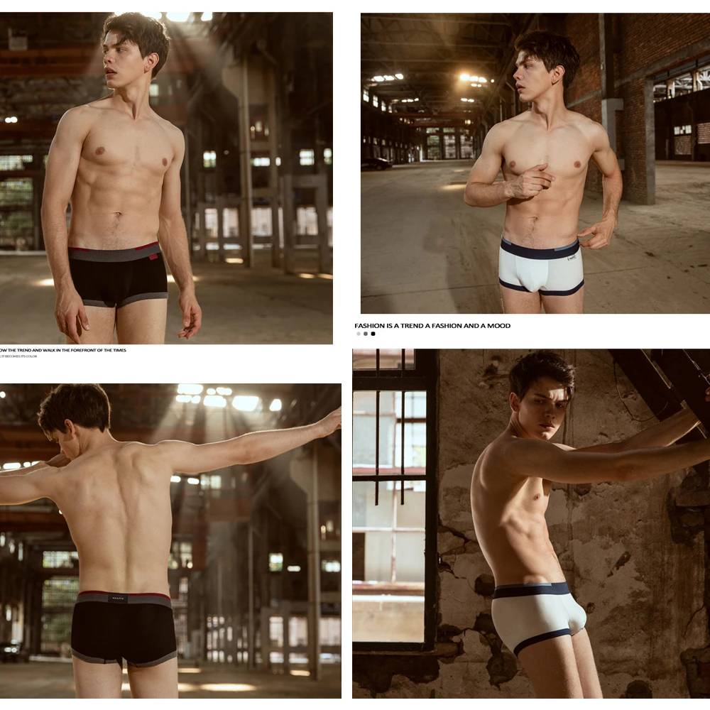 3 Pieces Mens Boxer Shorts Solid Color Cotton Mens Underwear Boxer Summer Mid Waist Underpants Breathable Men's Panties 2020 New