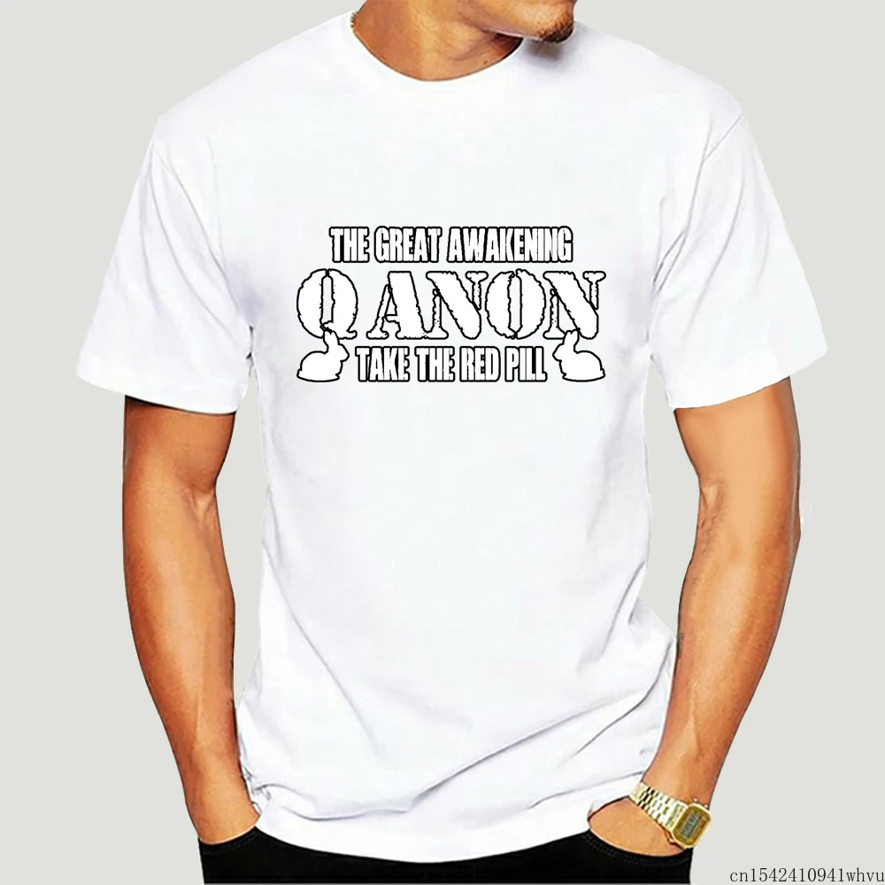 

Q Anon The Great Awakening Qanon Take the red pill New 2021 Lycra Casual O-neck Summer Trend Sale Mens T-Shirts Size M-5XL