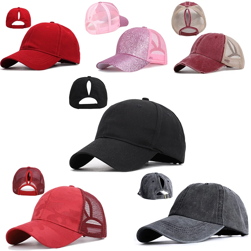 Женская кепка бейсболка женская летняя Снэпбэк Кепка для конского хвоста