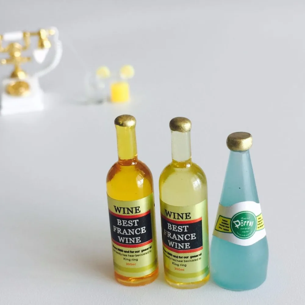 Миниатюрная мебель для кукольного домика 3 шт. бутылки вина сделай сам мини кухня