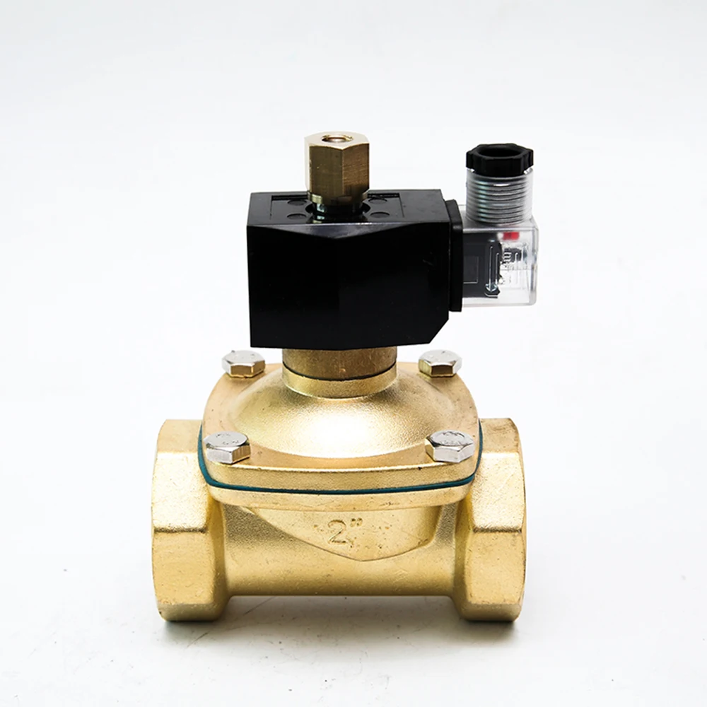 Нормально открытый латунный электромагнитный клапан 2 дюйма 24 В переменного тока