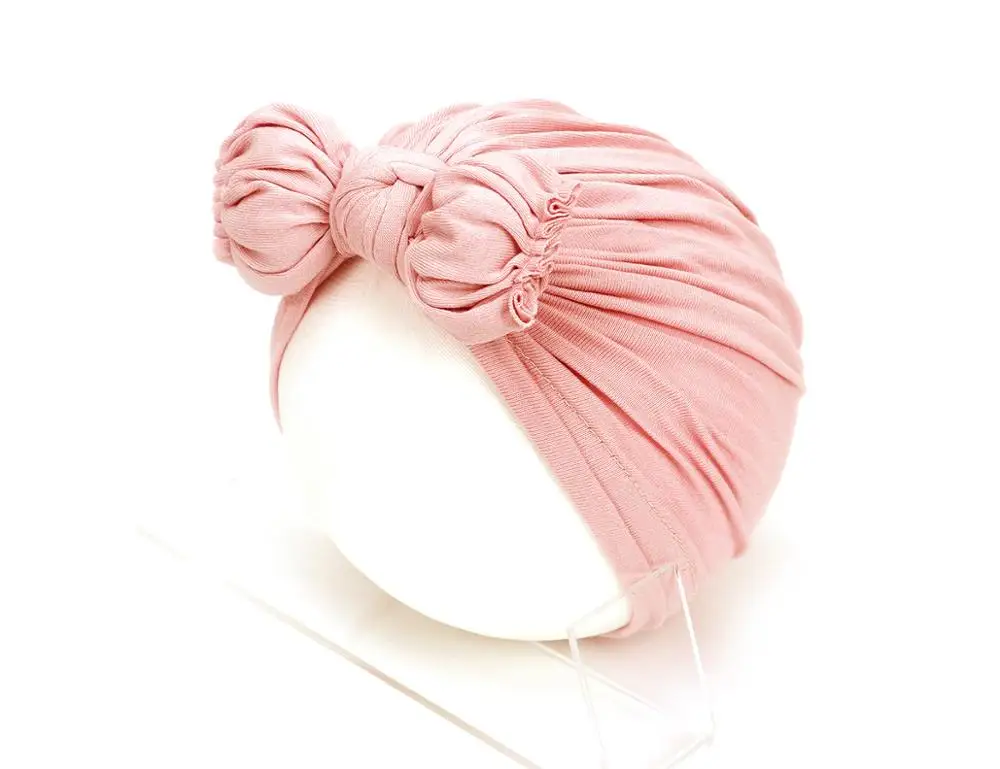 

Newborn Folded Bowknot Hat Baby Solid Color Knotted Pullover Hat Children's Hat Lovely Cute Warm