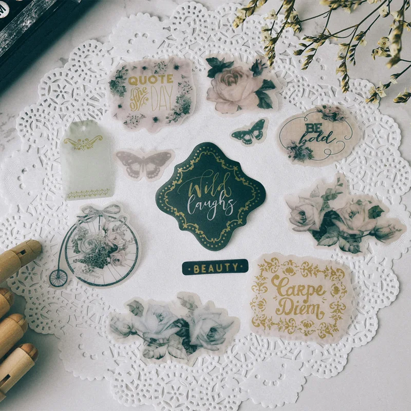 45 звёздочка винтажный цветок календарь наклейка сделай сам рукоделие