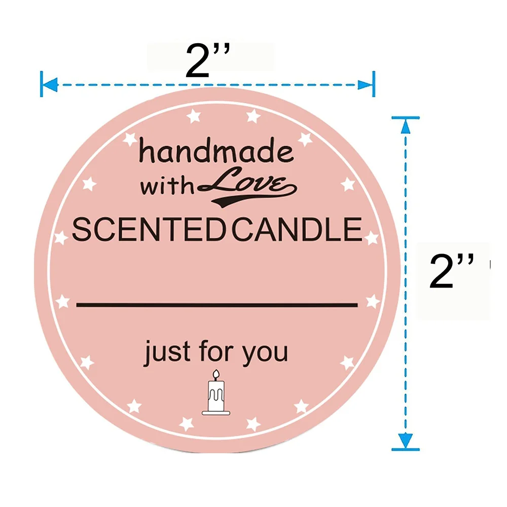 

Pink Candle Warning Label 2 Inch Homemade Scented Soy Wax Stickers Waterproof Jar Container Tags 500 Pcs