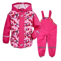 for boys and girls a set of childrens clothing waterproof windproof breathable jacket for open air and belts trousers