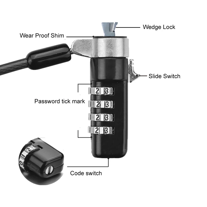 Бесплатная Доставка! 1 шт. противоугонная цепь для защиты компьютера от пароля