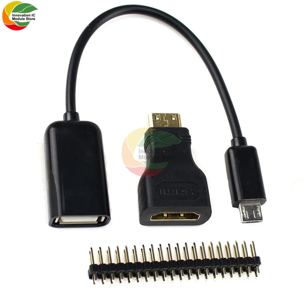 

3 in 1 for Raspberry Pi Zero Adapter Kit Mini for HDMI compatible adapter + micro USB to USB female OTG cable + 20-pin male GPIO