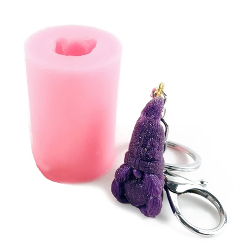 

Handmade 3D Gnome Keychain Resin Mold Lucky Dinosaur Gnome Decoration Pendant Silicone Resin Casting Mold Craft Tools
