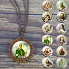 Христианский Святой ювелирные изделия St. Тереза кабошоны разрисованные изделия из стекла деревянная подвеска для ожерелья в стиле ретро с регулировкой форме плетённого кольца Подарки