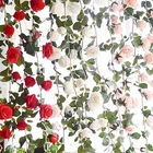Искусственные розы в виде лозы, цветы для украшения стен дома или сада, ротанг, искусственные цветы в виде листиков растений, романтическая гирлянда для свадьбы, домашний декор