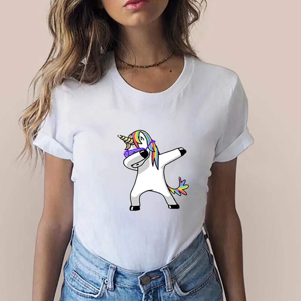 2QIMU Новая Милая футболка с животными Женская Повседневная забавным мультяшным