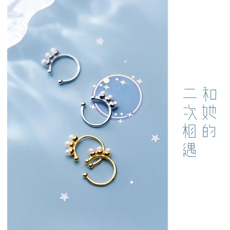 Trustdavis 100% блестящие серебряные серьги клипсы для ушей женщин и девушек без