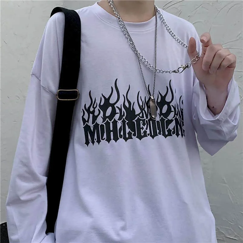 Женская футболка с длинным рукавом Goth в Корейском стиле хип-хоп |