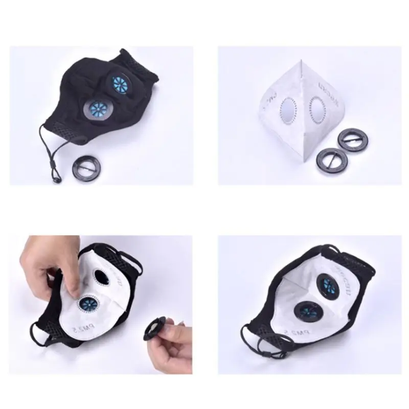4 слоя активированный уголь N99 фильтры PM2.5 Пылезащитная фильтрация анти пыльца Сменная вставка для взрослых 2 воздушные клапаны рот маска
