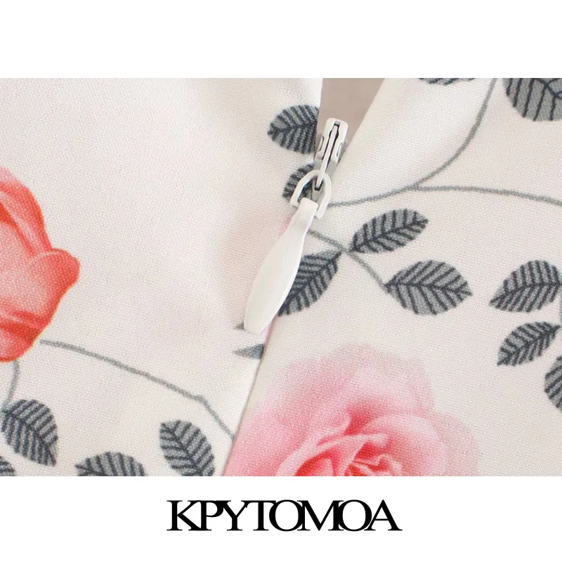 KPYTOMOA женское 2021 шикарное модное мини-платье с цветочным принтом и оборками