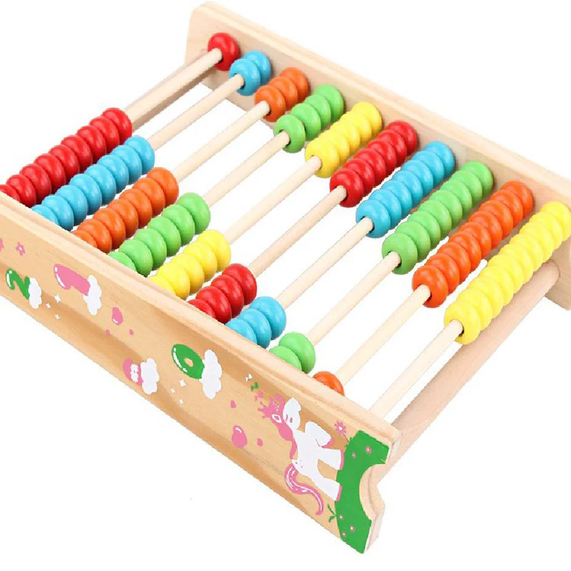 

Wooden children's colorful number ten level calculator, abacus and abacus