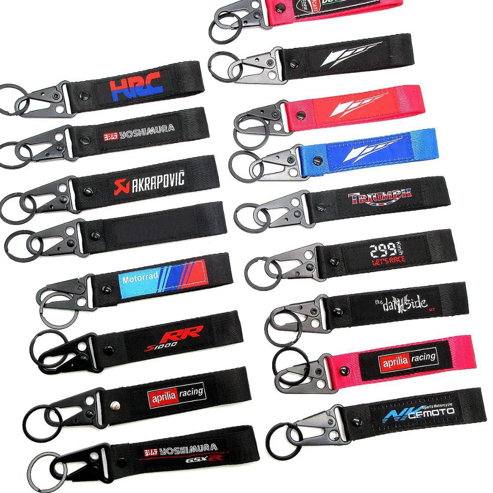 Вышитый брелок для мотоциклетного рюкзака с пряжкой ключей Ducati Kawasaki Ninja Honda HRC