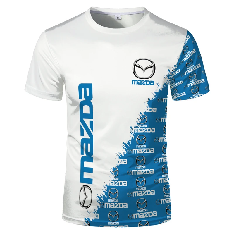 Мужская футболка с логотипом автомобиля Mazda Повседневная модная 3D принтом в