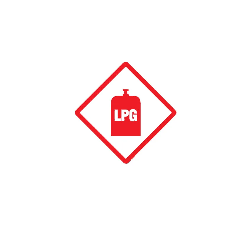 

2 Pcs Warning Creative Car Sticker LPG Danger Decal PVC 7CM*7CM