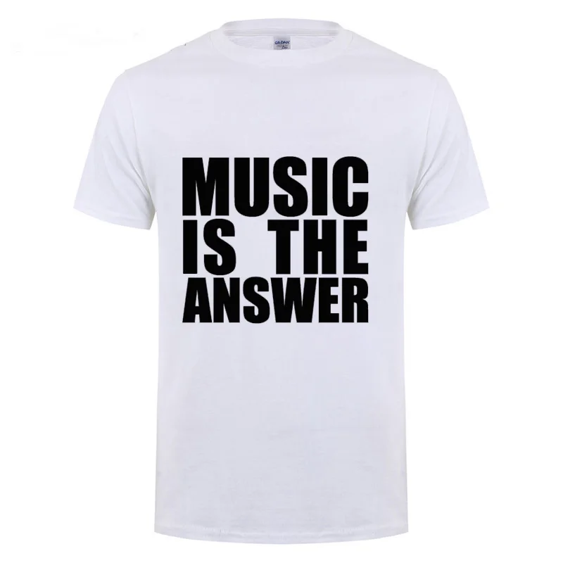 Футболка с надписью Music Is The Answer для мужчин и женщин Летняя Уличная Повседневная