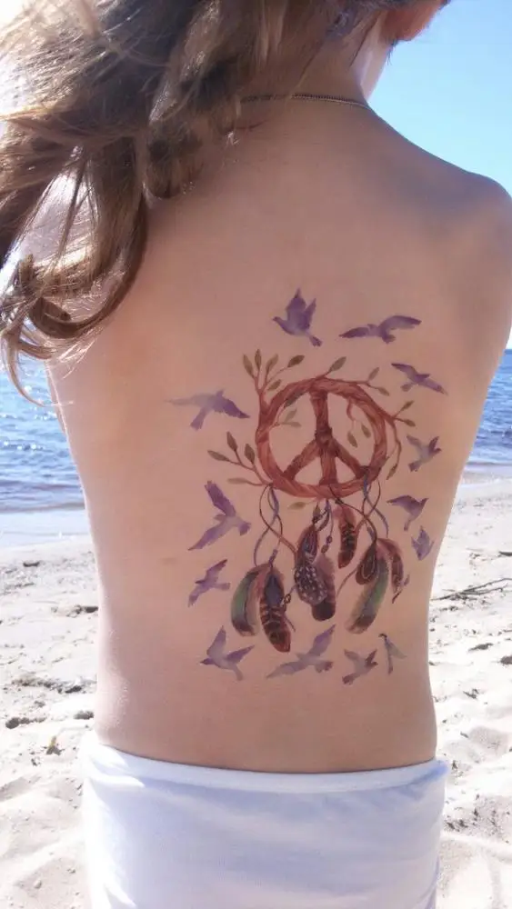 Водонепроницаемая Временная тату-наклейка боди-арт Ловец снов тату-наклейки