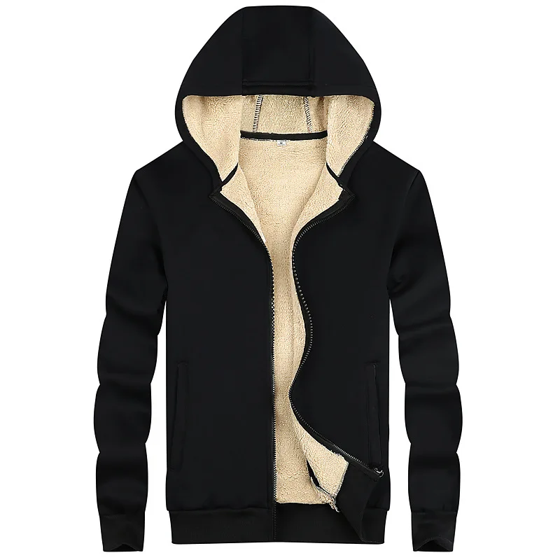 Mens Thickened Sweatshirts Men Lamb Cashmere Sweatshirts Men's Cashmere Hoodies Thick Warm Hoody Men Winter Sweatshirts