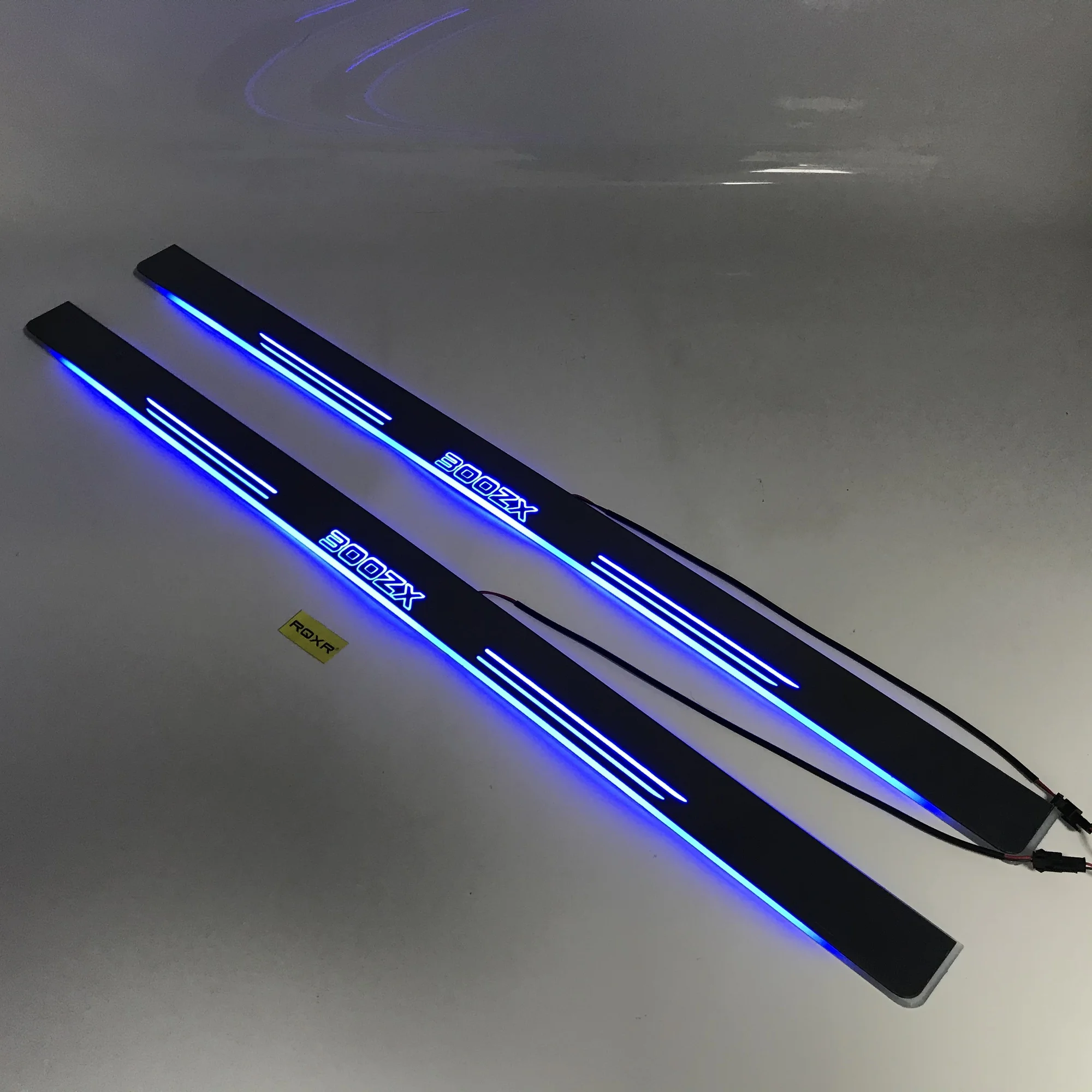 

Rqxr Led Moving Door Scuff for Nissan 300zx Z32 Dynamic Door Sill Plate Flat Lining Overlay Flow/fixed Light