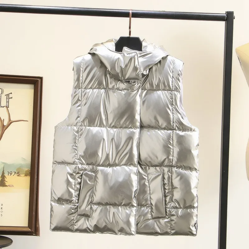 Женская зимняя безрукавка Свободная Повседневная Дамская куртка асимметричная