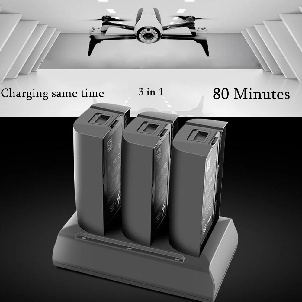 

Battery Charger For Parrot Bebop 2 Drone/FPV Balanced Battery 3 In 1 Fast Charger Adapter Charging Same Time Drone Accessories W