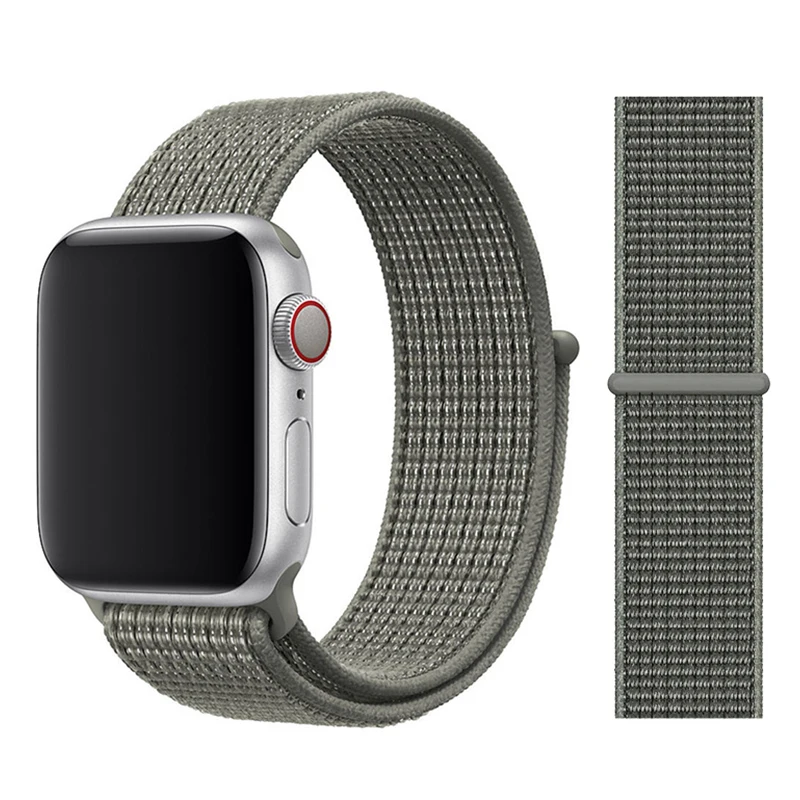 Нейлоновый ремешок для Apple watch 5 ремешок 44 мм 40 мм iWatch ремешок 42 мм 38 мм спортивный ремешок для часов Браслет Apple watch 4 3 2 1 38 40 44 мм - Цвет ремешка: Spruce Fog