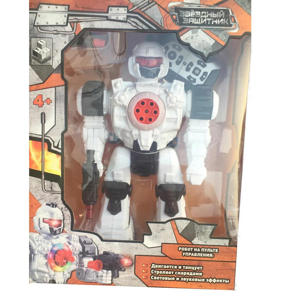 1toy Звездный защитник робот на д/у стреляет липучками движ. во всех направ. свет
